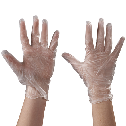 Vinyl Gloves Clear - 5 Mil - Powdered - Large