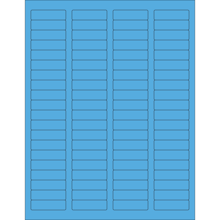 1 <span class='fraction'>3/4</span> x 1/2" Fluorescent Blue Rectangle Laser Labels