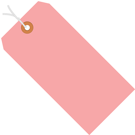 5 <span class='fraction'>3/4</span> x 2 <span class='fraction'>7/8</span>" Pink 13 Pt. Shipping Tags - Pre-Strung
